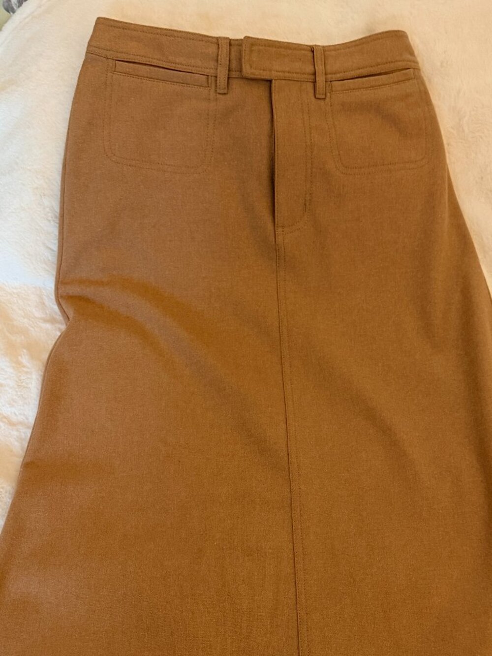 Classic Jacob Annexe Camel Wool Blend A-Line Maxi Skirt Sz 3/4